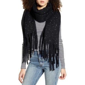 BP Nordstrom Speckled Fringe Trim Muffler Scarf